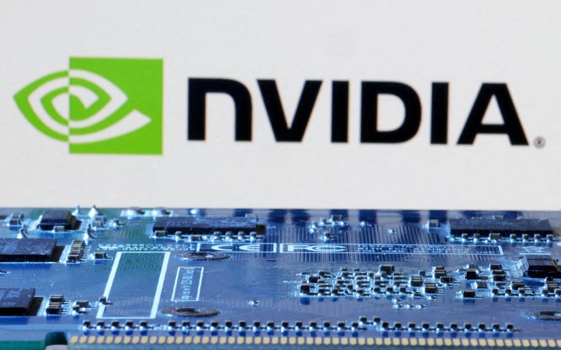 © Reuters. FILE PHOTO: The NVIDIA logo is seen near a computer motherboard in this illustration taken January 8, 2024. REUTERS/Dado Ruvic/Illustration/File Photo